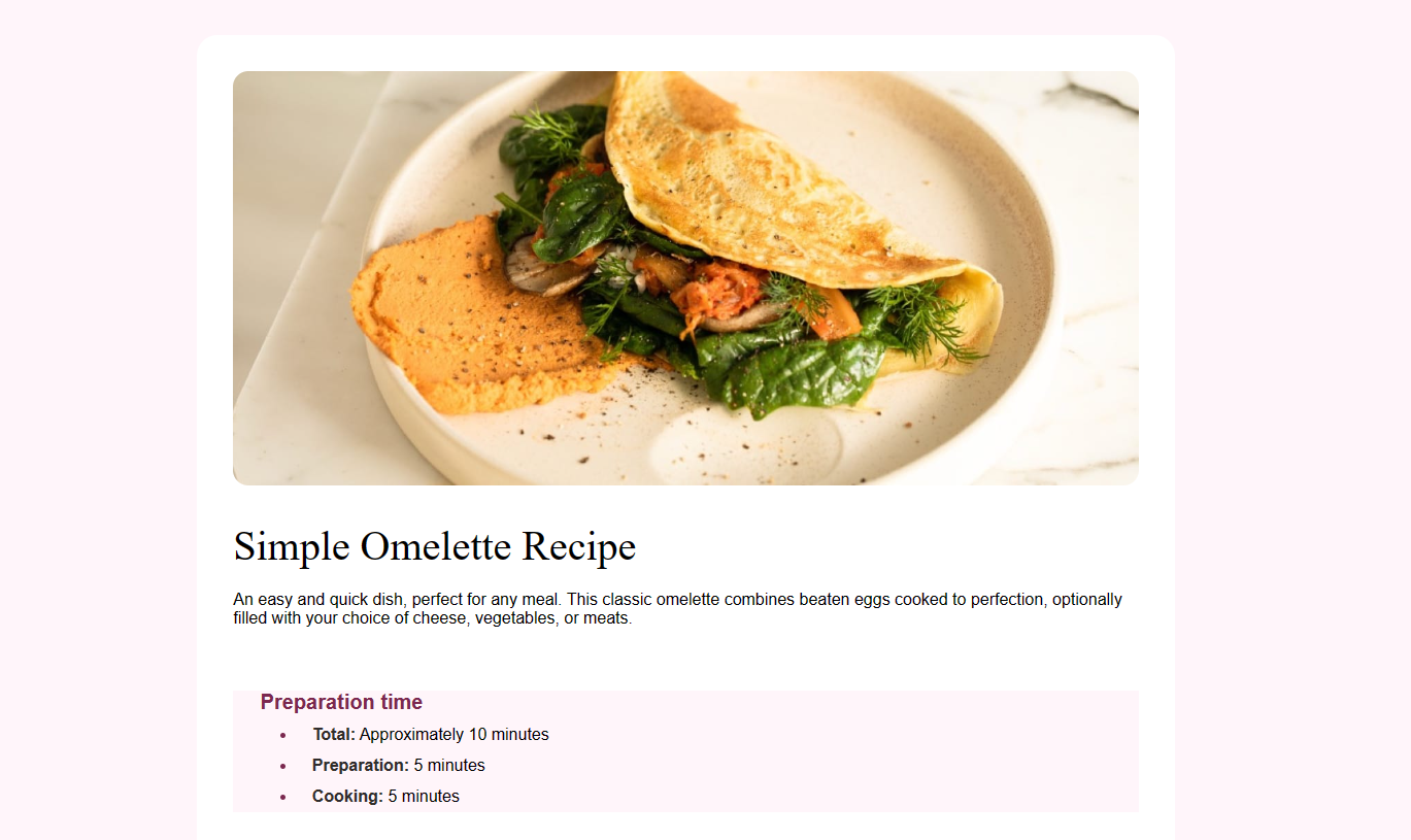 recipe page